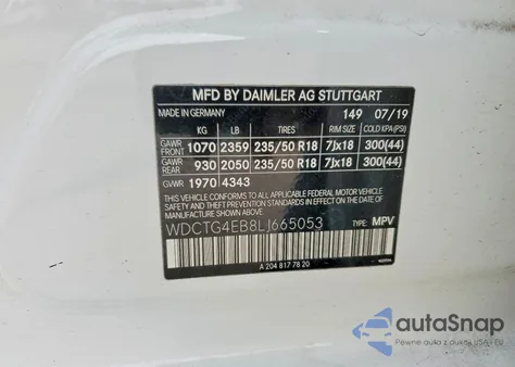 2020 Mercedes-Benz Gla 250 из США, поврежденный, VIN WDCTG4EB8LJ665053